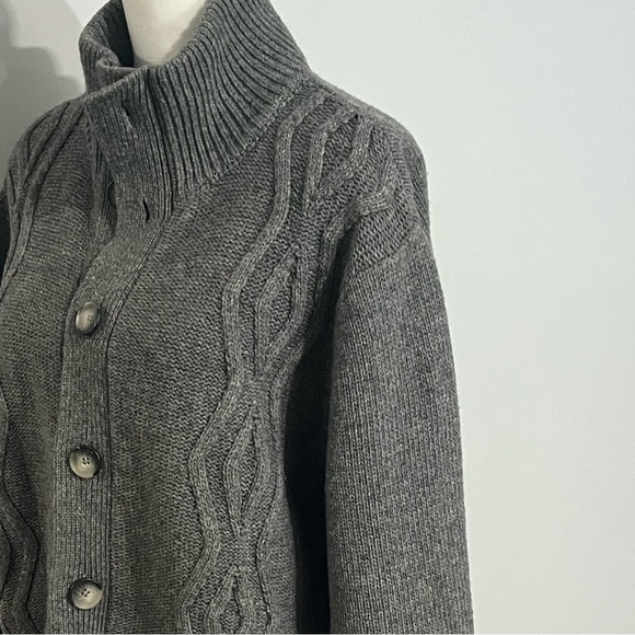 Wool Blend XXL Cable Knit Men's Cardigan EUC - Picture 6 of 11